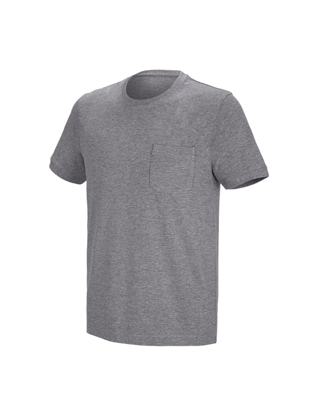 Överdelar: e.s. t-shirt cotton stretch Pocket + gråmelerad