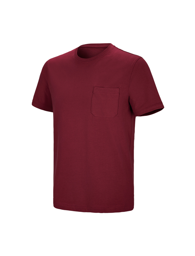 Överdelar: e.s. t-shirt cotton stretch Pocket + bordeaux