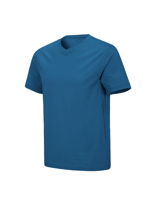 Överdelar: e.s. t-shirt cotton stretch V-Neck + atoll
