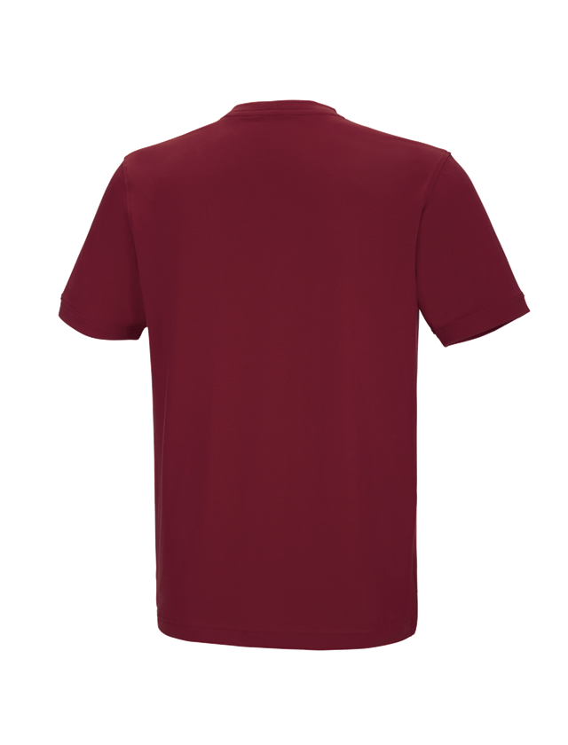 Överdelar: e.s. t-shirt cotton stretch V-Neck + bordeaux 1