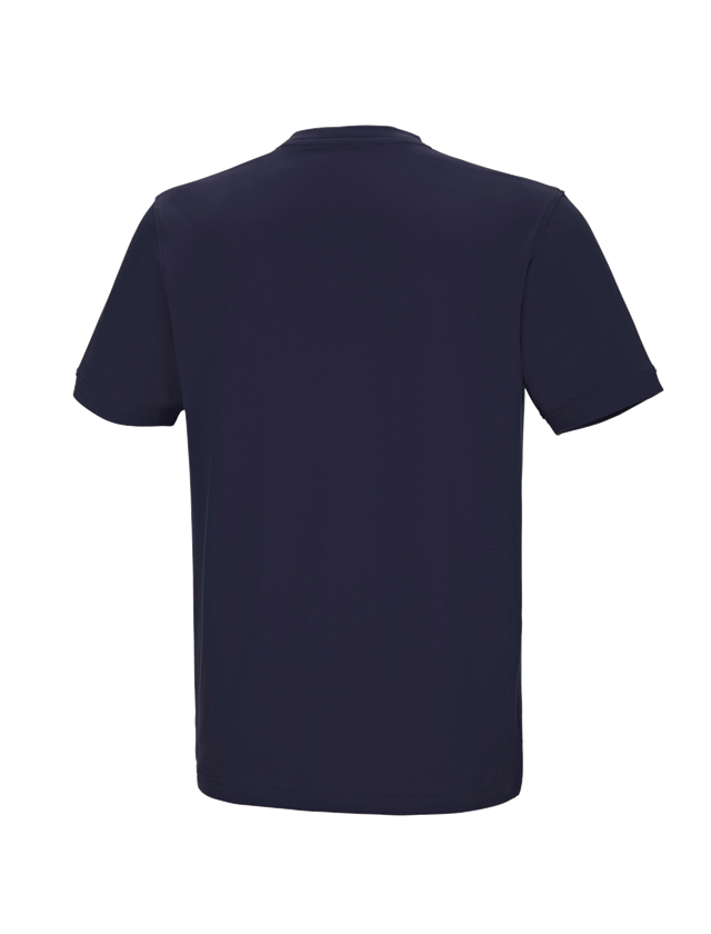 Teman: e.s. t-shirt cotton stretch V-Neck + mörkblå 3