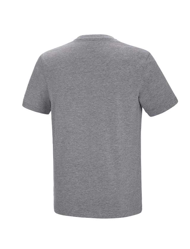 Överdelar: e.s. t-shirt cotton stretch V-Neck + gråmelerad 3