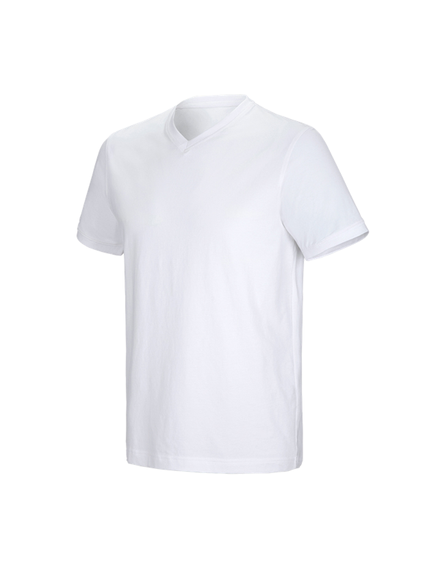 Överdelar: e.s. t-shirt cotton stretch V-Neck + vit 2