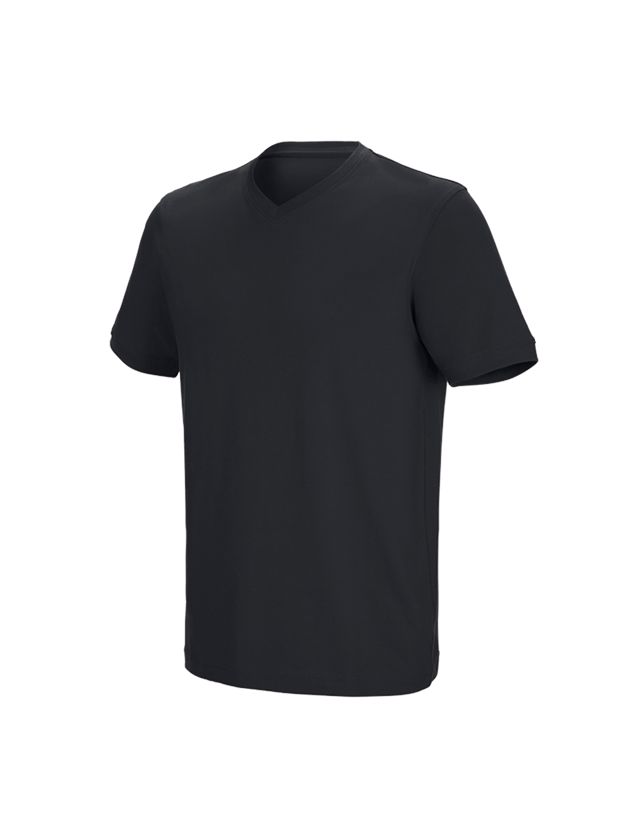Överdelar: e.s. t-shirt cotton stretch V-Neck + svart 1