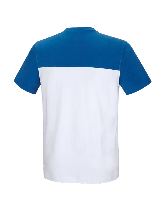 Teman: e.s. t-shirt cotton stretch bicolor + vit/gentianablå 3