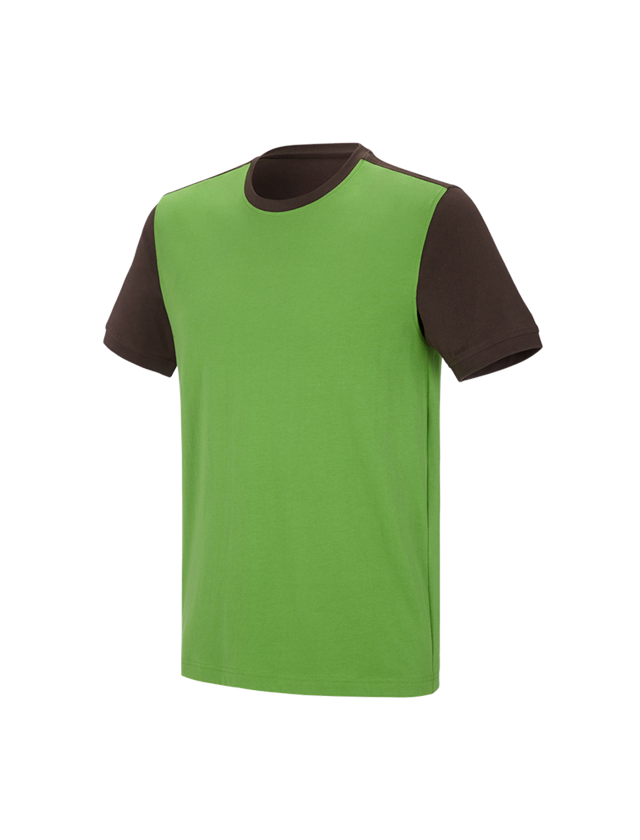 Plumbers / Installers: e.s. T-shirt cotton stretch bicolor + seagreen/chestnut