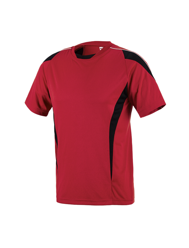 Teman: e.s. Funktions T-Shirt poly Silverfresh + röd/svart 1