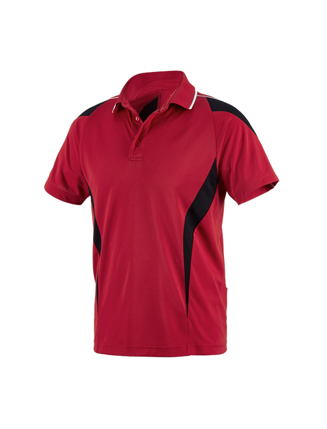 Överdelar: e.s. Funktions Polo-Shirt poly Silverfresh + röd/svart 2