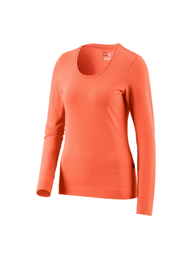 Plumbers / Installers: e.s. Long sleeve cotton stretch, ladies' + nectarine