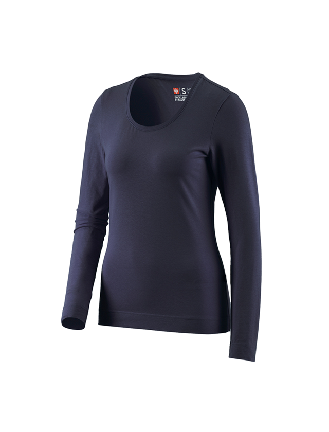 Plumbers / Installers: e.s. Long sleeve cotton stretch, ladies' + navy