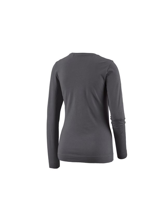 Shirts, Pullover & more: e.s. Long sleeve cotton stretch, ladies' + anthracite 1