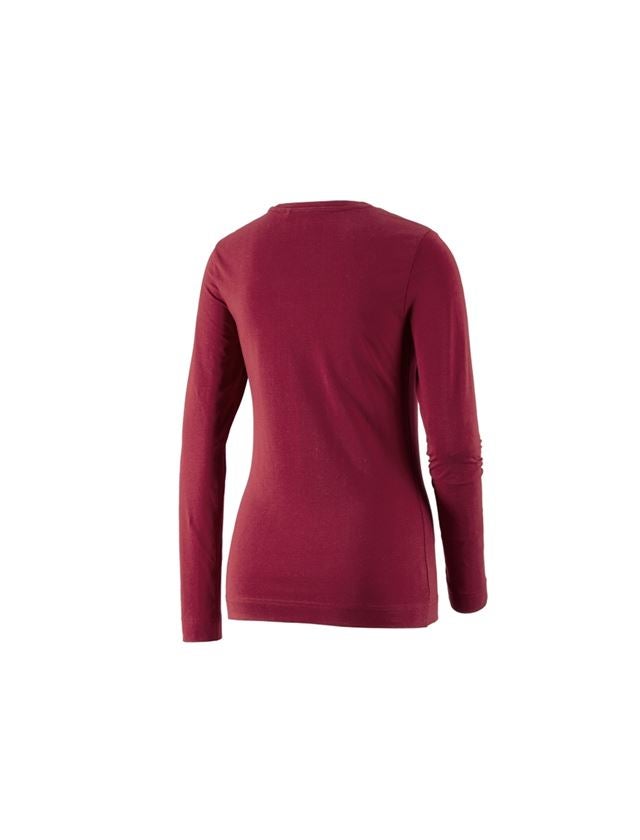 Plumbers / Installers: e.s. Long sleeve cotton stretch, ladies' + bordeaux 1