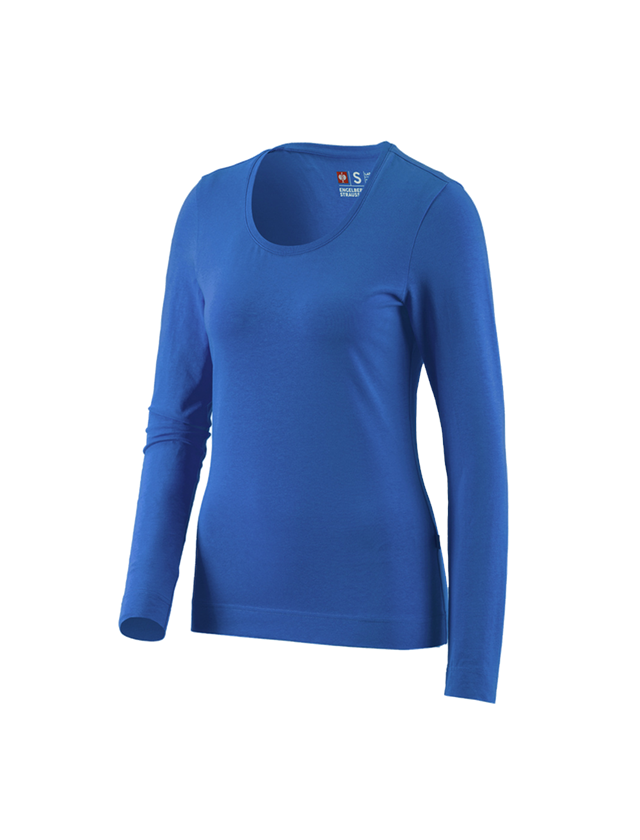 Gardening / Forestry / Farming: e.s. Long sleeve cotton stretch, ladies' + gentianblue 2