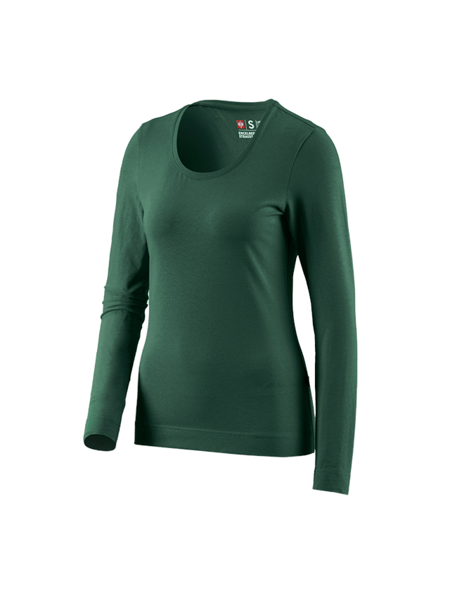 Plumbers / Installers: e.s. Long sleeve cotton stretch, ladies' + green