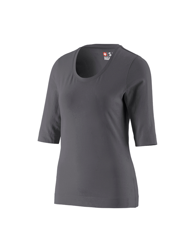 Gardening / Forestry / Farming: e.s. Shirt 3/4 sleeve cotton stretch, ladies' + anthracite