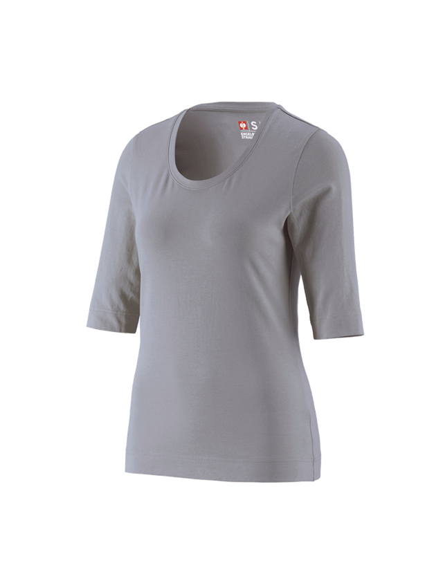 Överdelar: e.s. Shirt 3/4-ärm cotton stretch, dam + platina
