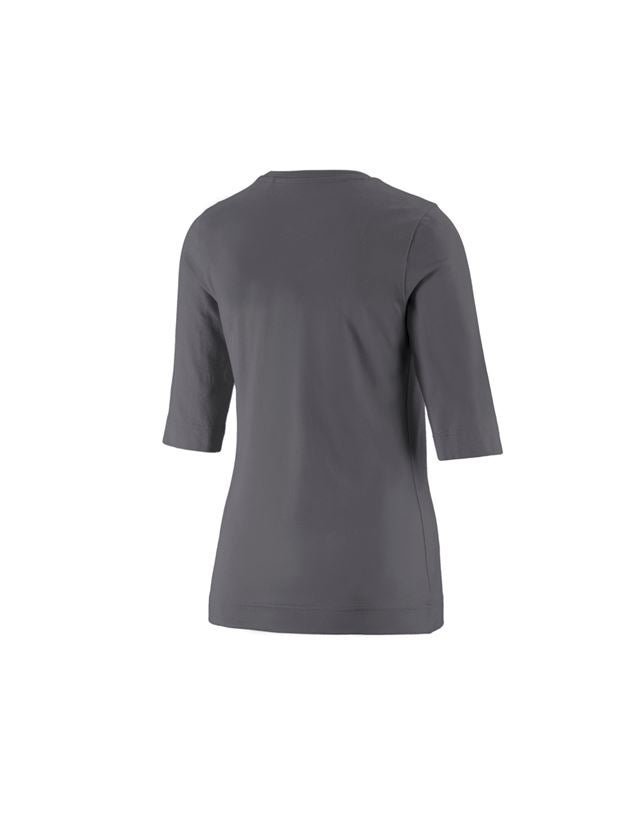Överdelar: e.s. Shirt 3/4-ärm cotton stretch, dam + antracit 1