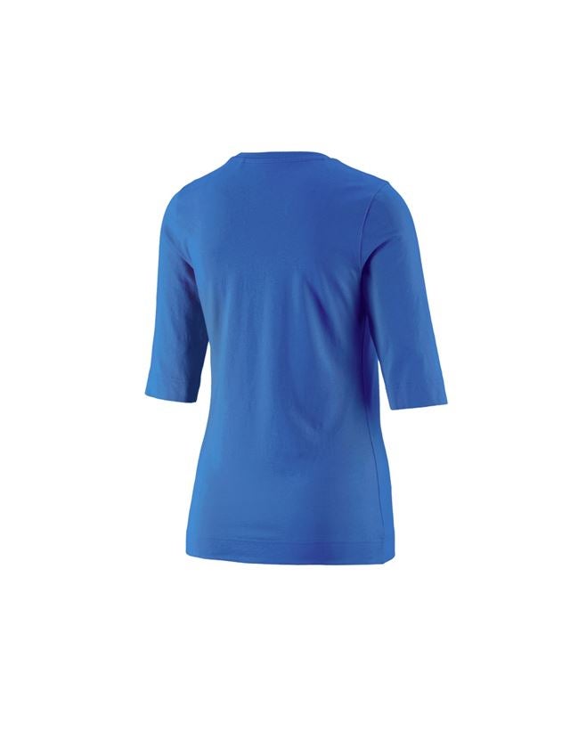 Överdelar: e.s. Shirt 3/4-ärm cotton stretch, dam + gentianablå 3