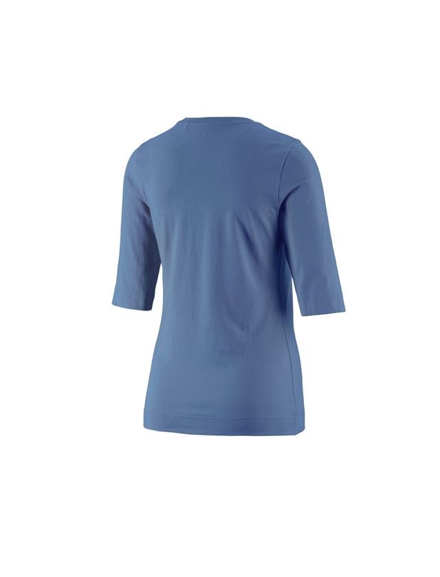 Överdelar: e.s. Shirt 3/4-ärm cotton stretch, dam + kobolt 1