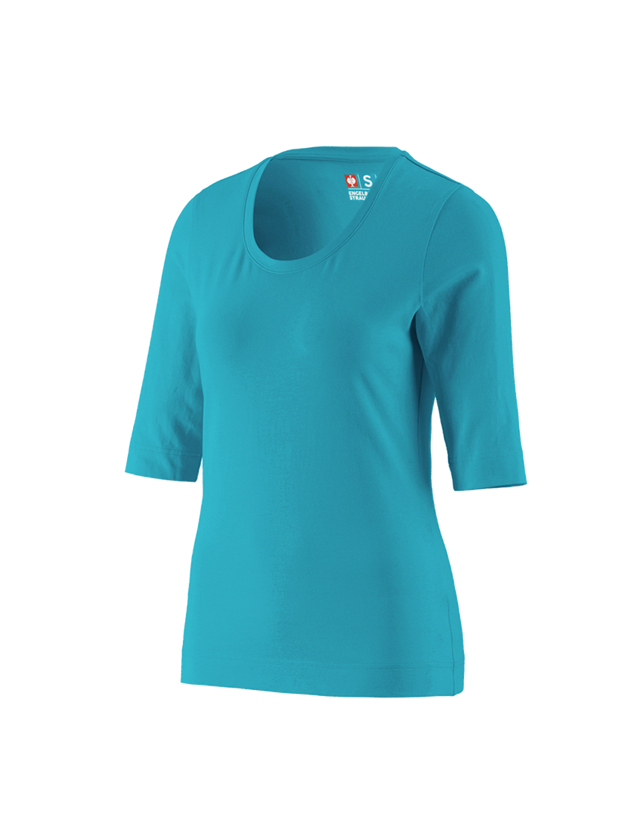 Plumbers / Installers: e.s. Shirt 3/4 sleeve cotton stretch, ladies' + ocean