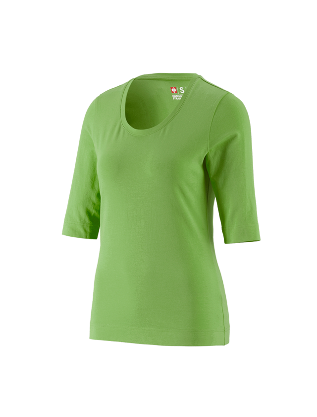 Överdelar: e.s. Shirt 3/4-ärm cotton stretch, dam + sjögrön 1