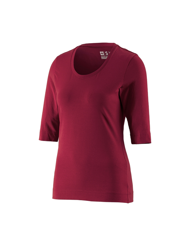 Gardening / Forestry / Farming: e.s. Shirt 3/4 sleeve cotton stretch, ladies' + bordeaux