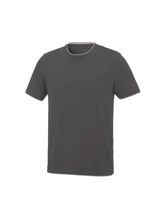 Överdelar: e.s. T-Shirt cotton stretch Layer + antracit/platina