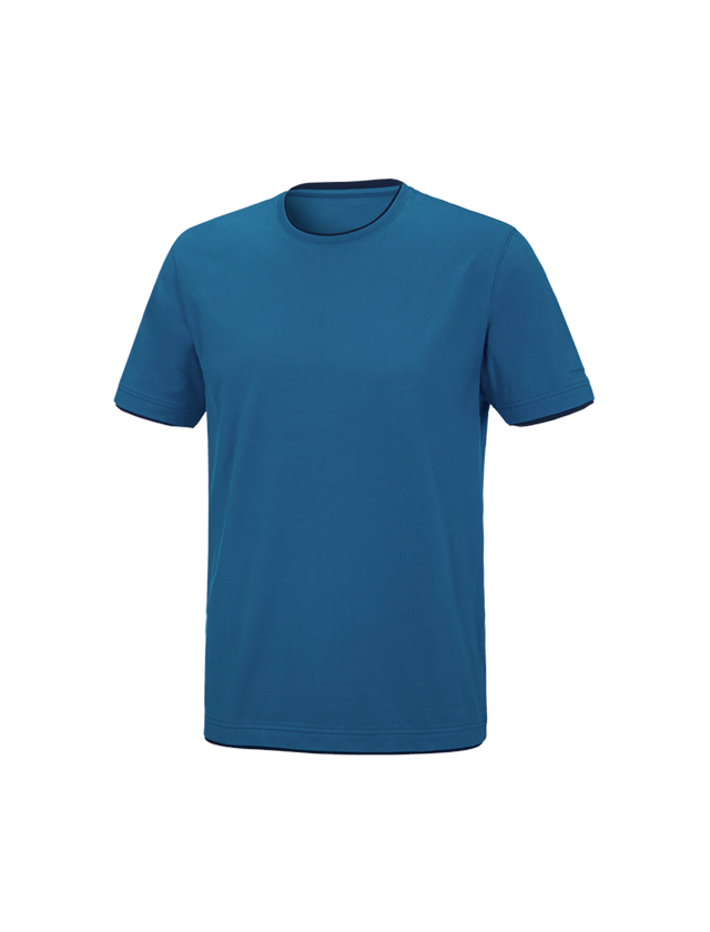 Överdelar: e.s. T-Shirt cotton stretch Layer + atoll/mörkblå 2