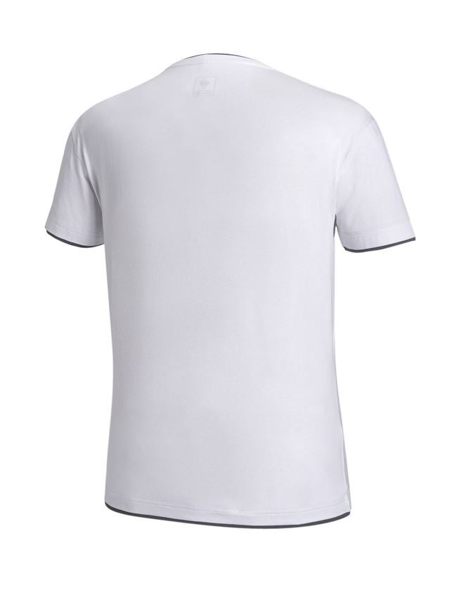 Överdelar: e.s. T-Shirt cotton stretch Layer + vit/grå 2