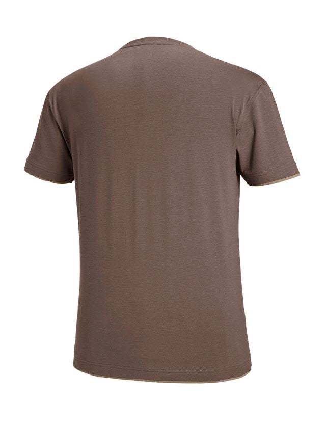 Överdelar: e.s. T-Shirt cotton stretch Layer + kastanj/hasselnöt 3