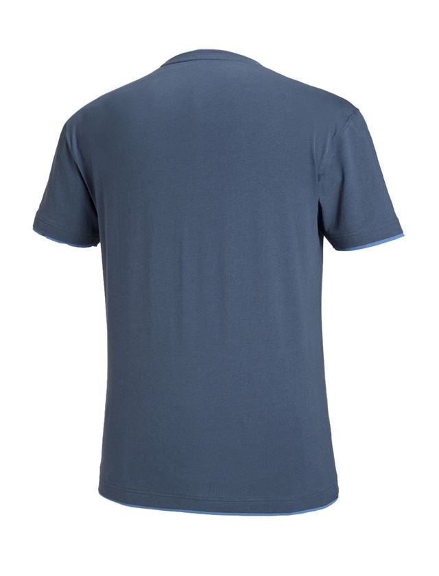 Överdelar: e.s. T-Shirt cotton stretch Layer + pacific/kobolt 2