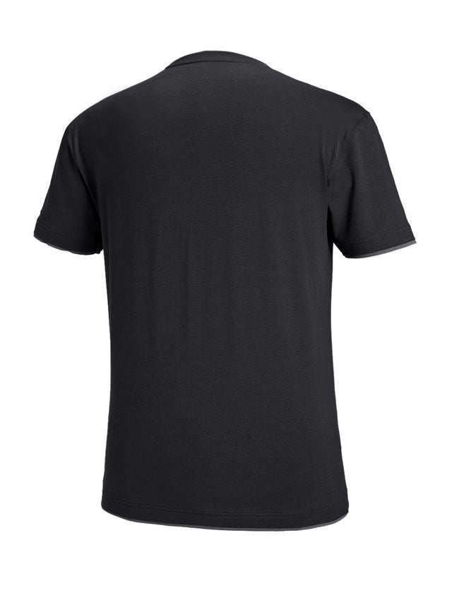 Överdelar: e.s. T-Shirt cotton stretch Layer + svart/cement 3