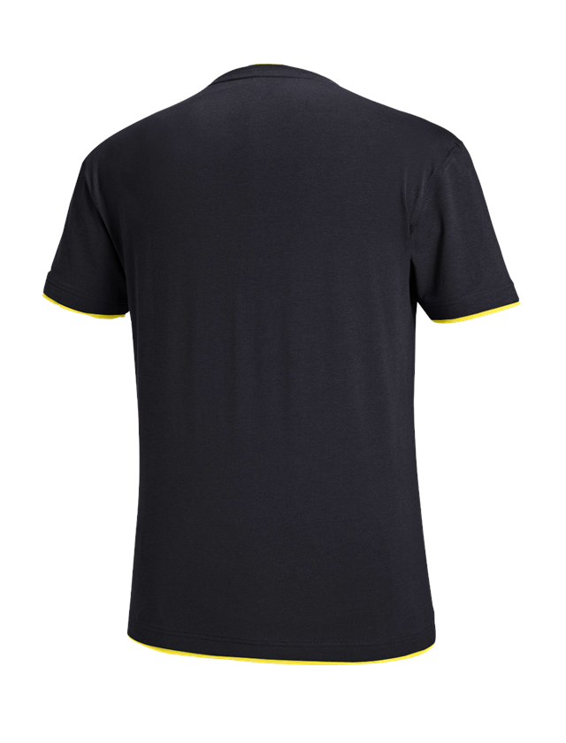 Överdelar: e.s. T-Shirt cotton stretch Layer + safir/citrus 1