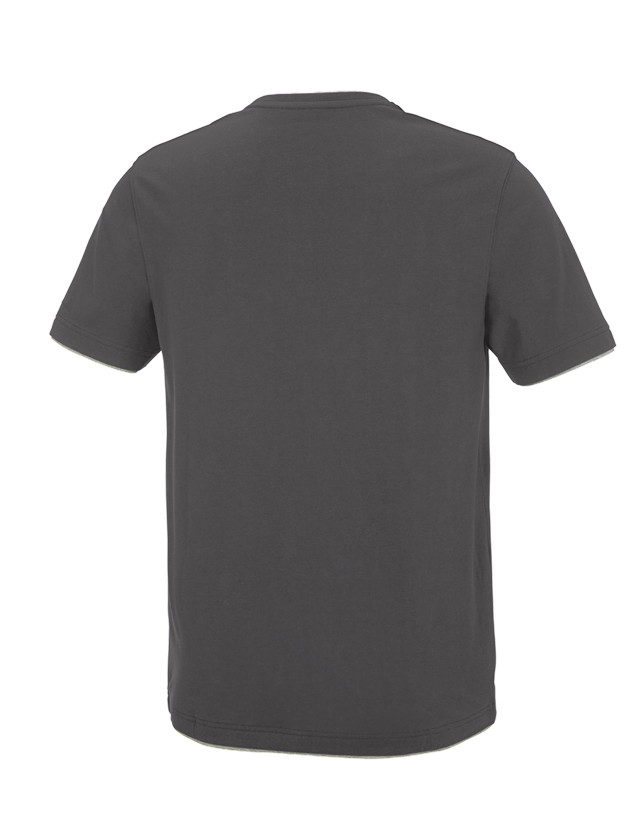 Överdelar: e.s. T-Shirt cotton stretch Layer + antracit/platina 1