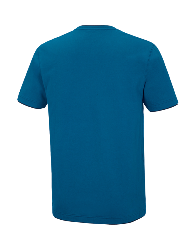 Överdelar: e.s. T-Shirt cotton stretch Layer + atoll/mörkblå 3