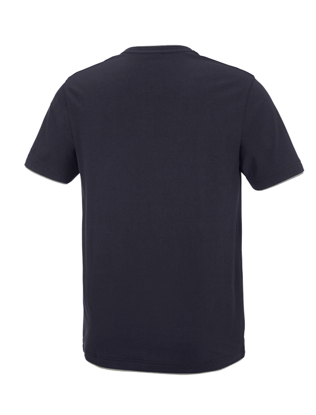 Överdelar: e.s. T-Shirt cotton stretch Layer + mörkblå/gråmelerad 3