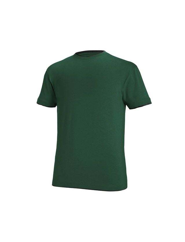 Överdelar: e.s. T-Shirt cotton stretch Layer + grön/svart 2