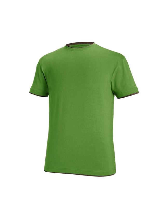 Överdelar: e.s. T-Shirt cotton stretch Layer + sjögrön/kastanj 2