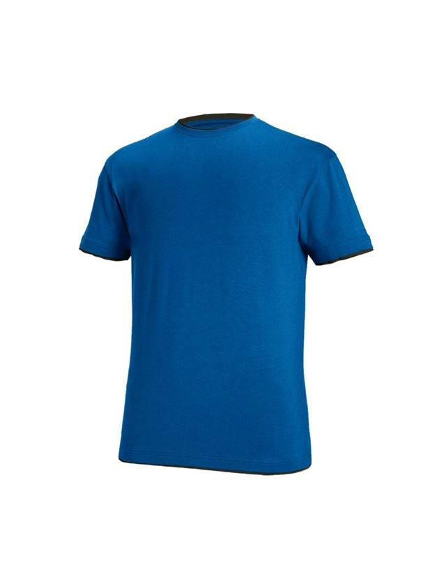 Överdelar: e.s. T-Shirt cotton stretch Layer + gentianablå/grafit