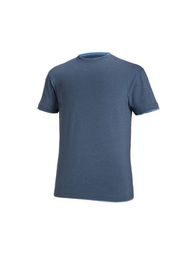 Överdelar: e.s. T-Shirt cotton stretch Layer + pacific/kobolt 1