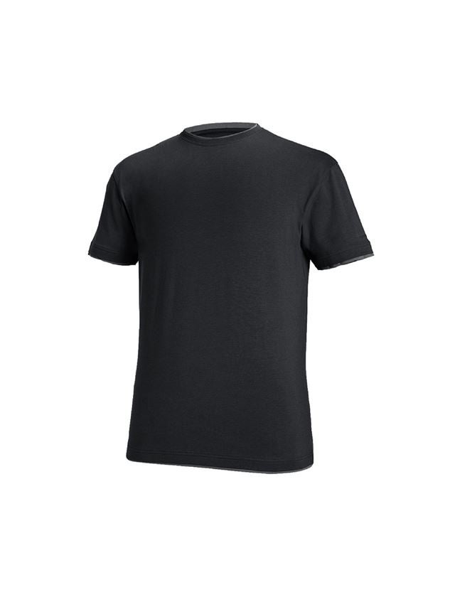 Överdelar: e.s. T-Shirt cotton stretch Layer + svart/cement 2