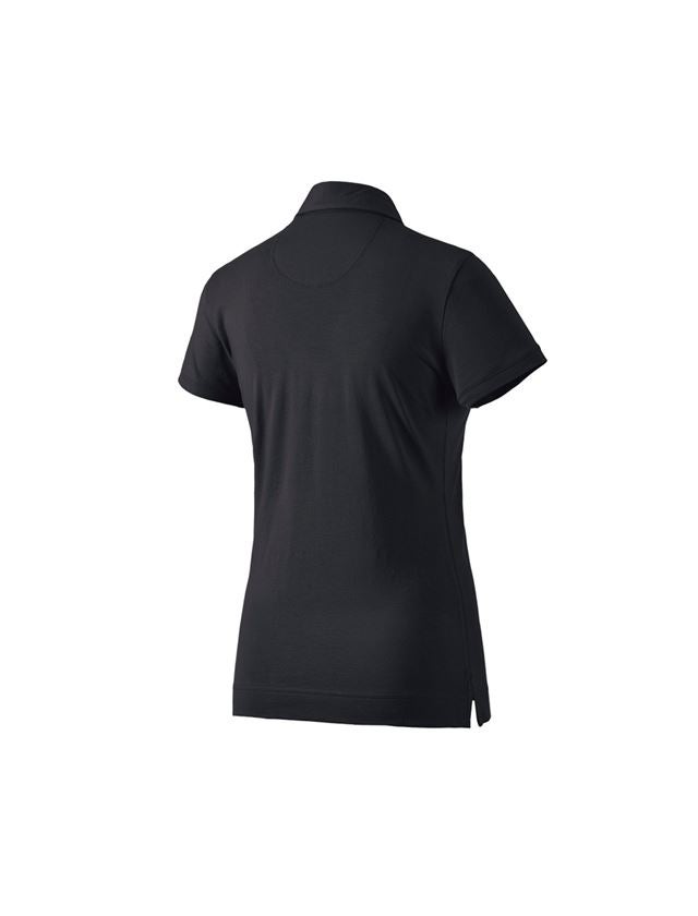 Överdelar: e.s. Polo-Shirt cotton stretch, dam + svart 1
