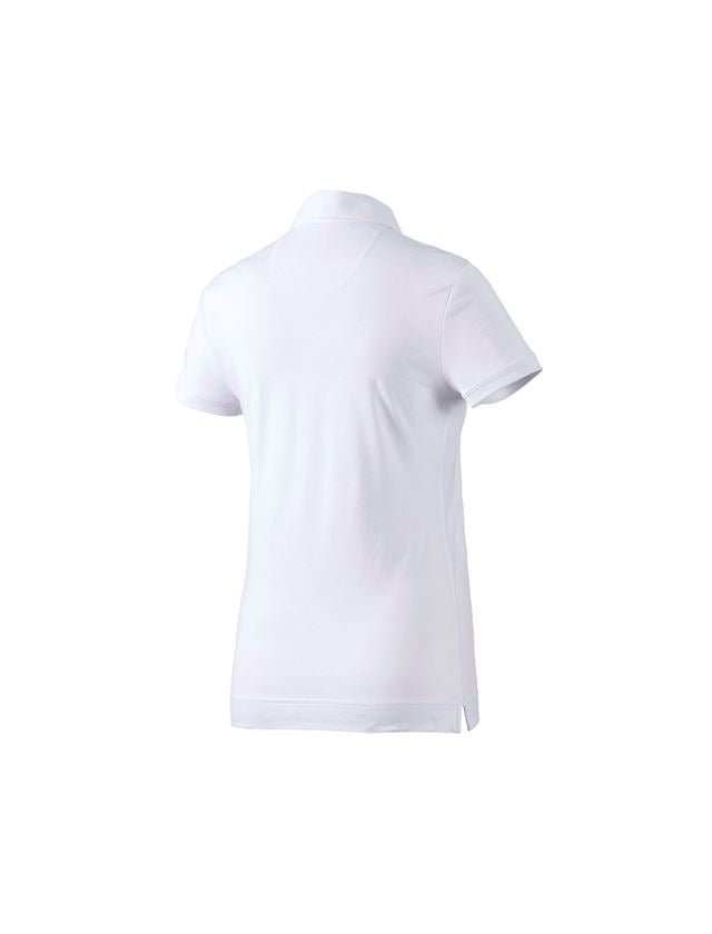 Överdelar: e.s. Polo-Shirt cotton stretch, dam + vit 1