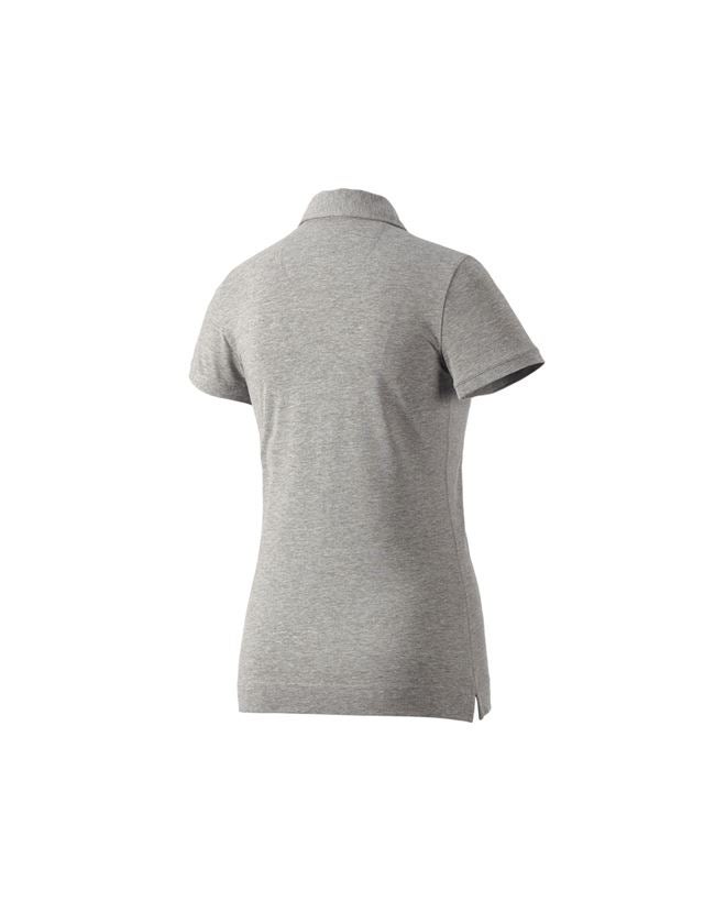 Överdelar: e.s. Polo-Shirt cotton stretch, dam + gråmelerad 1