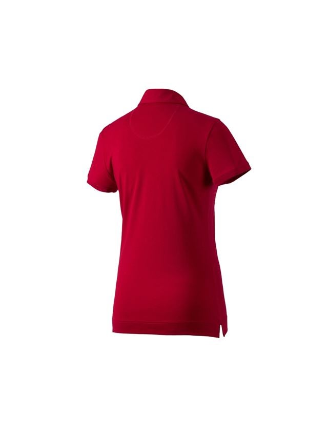 Överdelar: e.s. Polo-Shirt cotton stretch, dam + eldröd 1