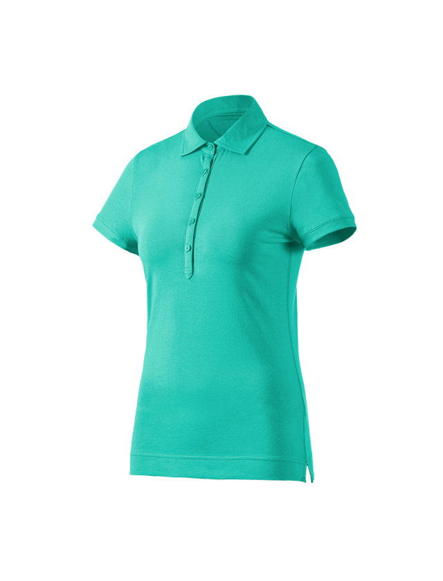 Gardening / Forestry / Farming: e.s. Polo shirt cotton stretch, ladies' + lagoon