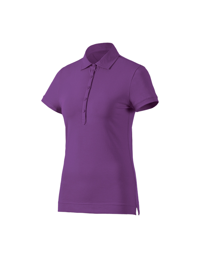 Överdelar: e.s. Polo-Shirt cotton stretch, dam + violett