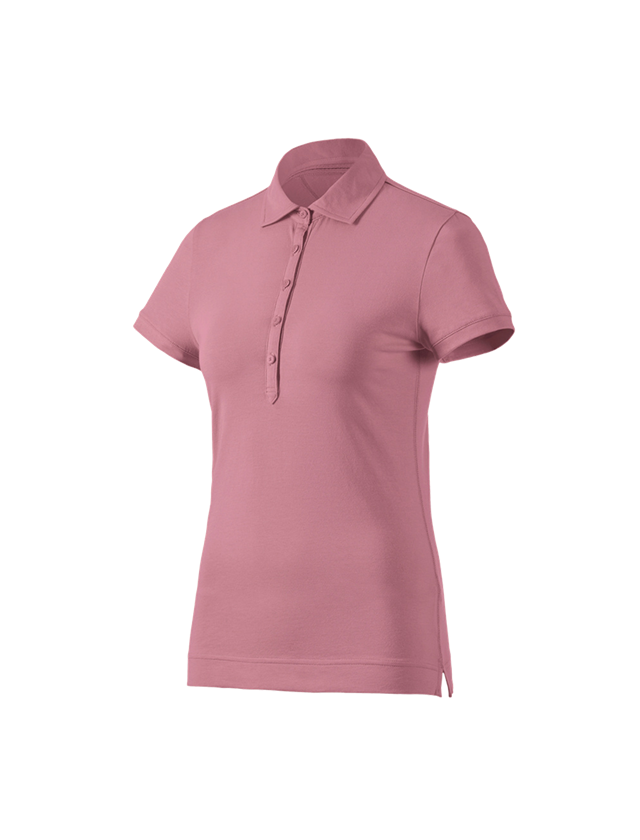 Överdelar: e.s. Polo-Shirt cotton stretch, dam + gammalrosa