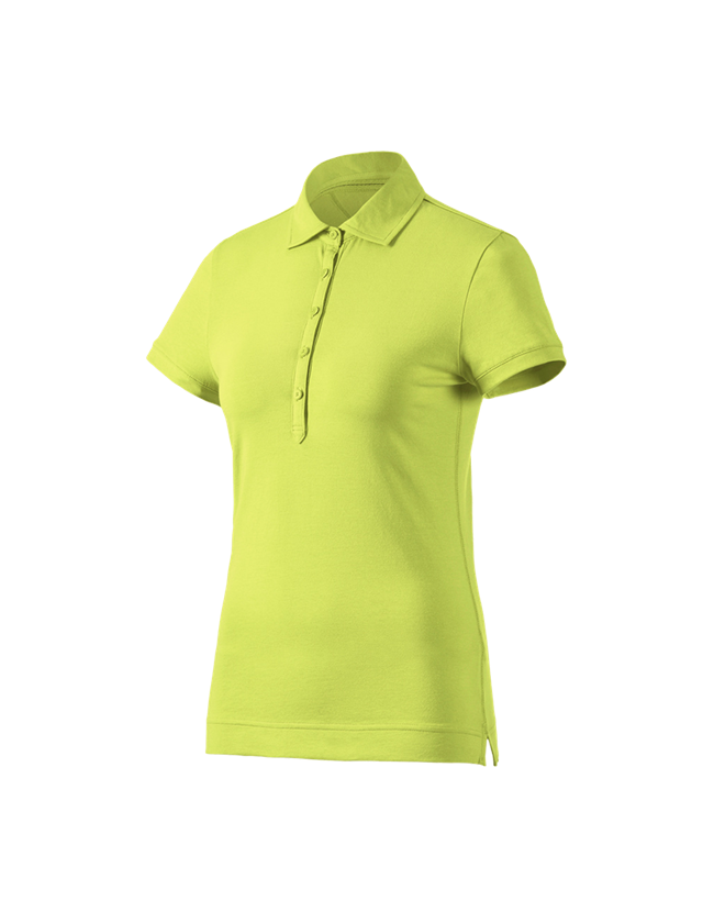 Överdelar: e.s. Polo-Shirt cotton stretch, dam + majgrön
