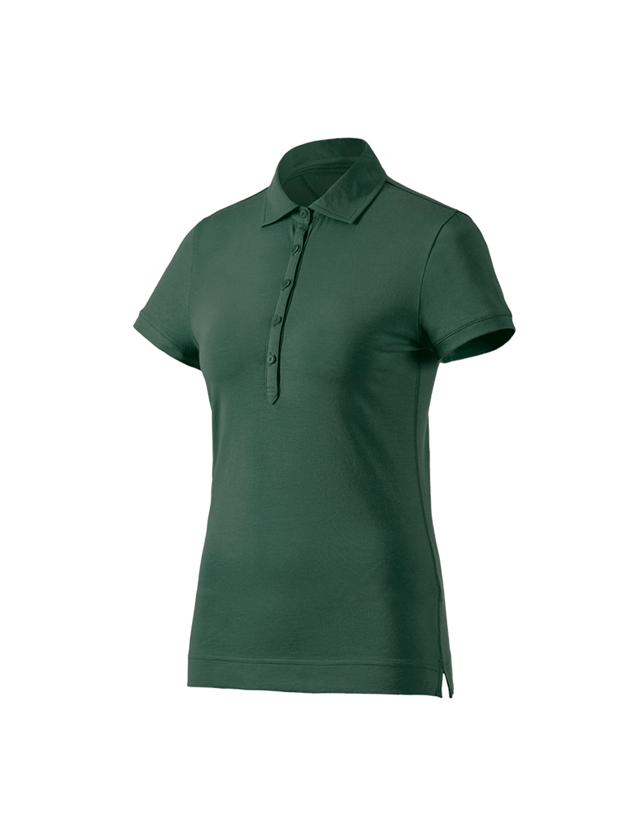 Överdelar: e.s. Polo-Shirt cotton stretch, dam + grön